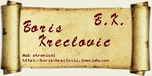Boris Kreclović vizit kartica